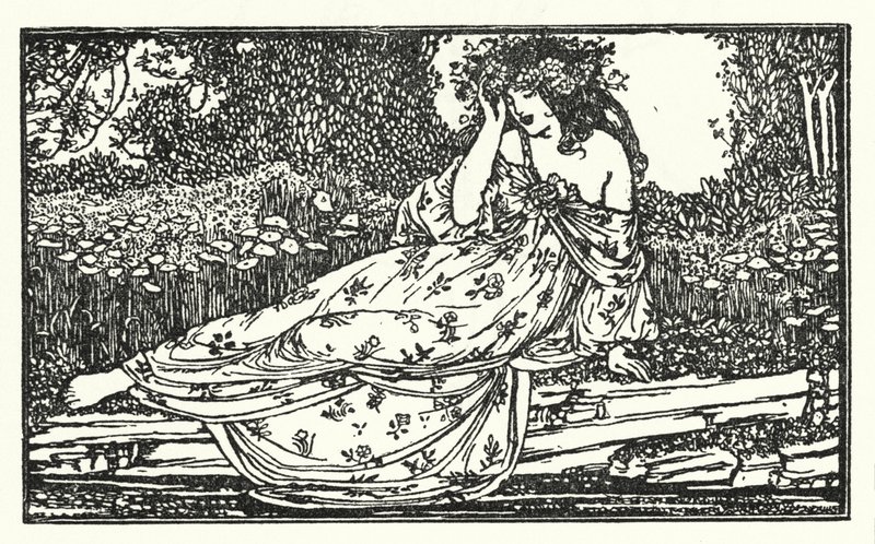Illustration for Poems by John Keats: Fragment of an Ode to Maia by Robert Anning Bell