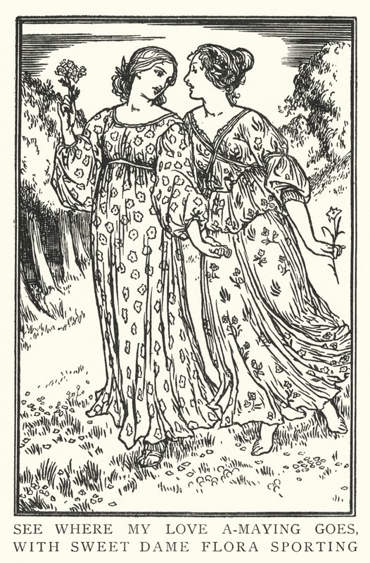 See Where My Love A-Maying Goes, with Sweet Dame Flora Sporting by Robert Anning Bell