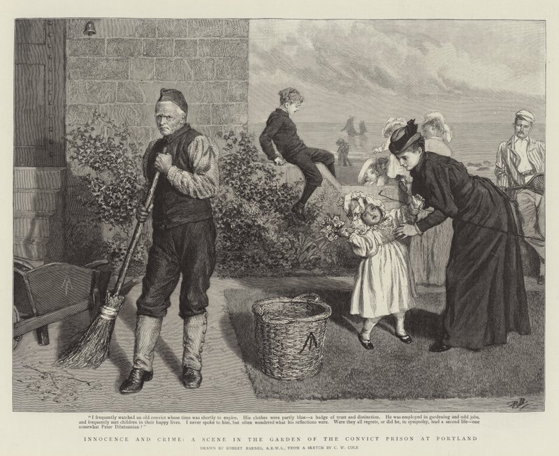 Innocence and Crime, a Scene in the Garden of the Convict Prison at Portland by Robert Barnes