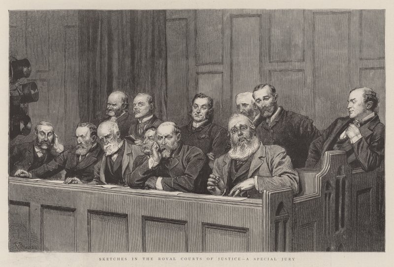 Sketches in the Royal Courts of Justice, a Special Jury by Robert Barnes