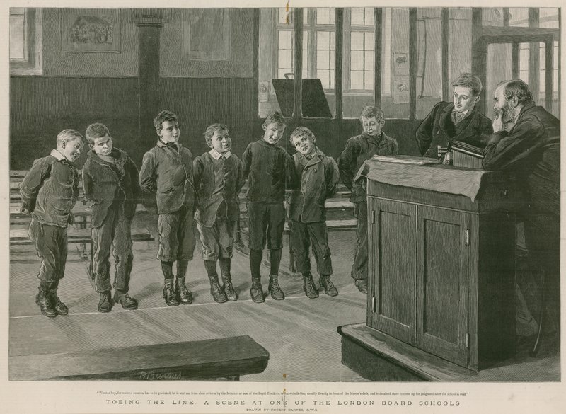 Toeing the Line: A Scene from One of the London Board Schools by Robert Barnes