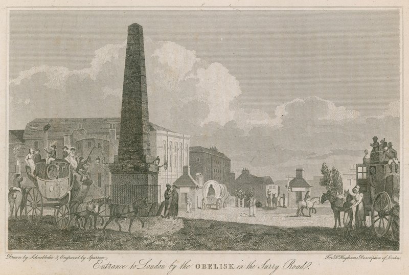 Entrance to London by the Obelisk in the Surrey Road by Robert Blemell Schnebbelie