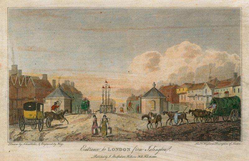 Entrance to London from Islington by Robert Blemell Schnebbelie