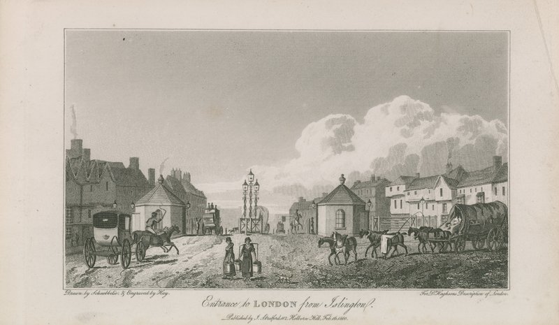 Entrance to London from Islington by Robert Blemell Schnebbelie