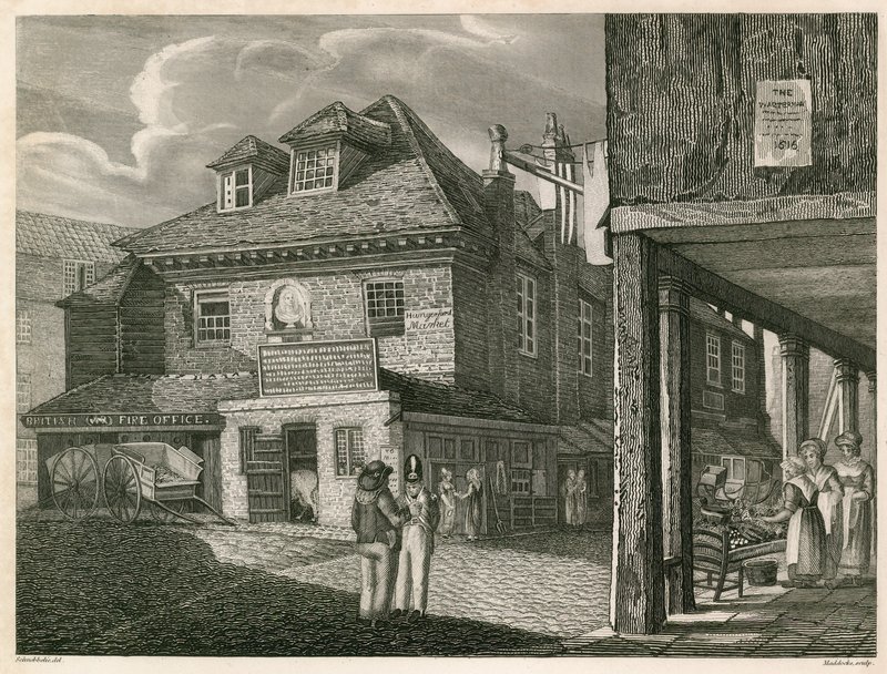 Hungerford Market, near York Buildings, The Strand, London by Robert Blemell Schnebbelie