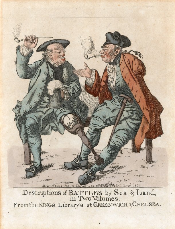 Advertisement for Descriptions of Battles by Sea and Lane in Two Volumes, from the Kings Library