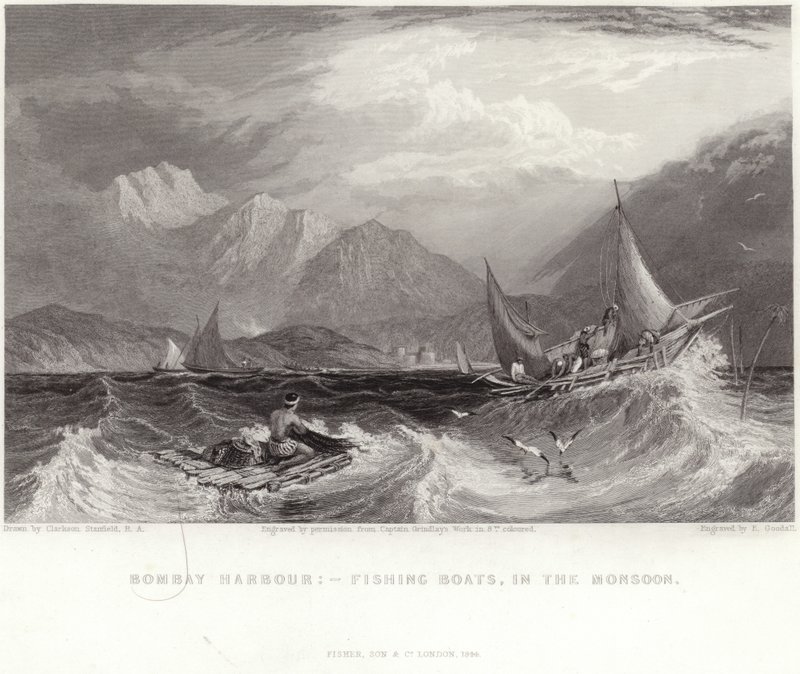 Fishing boats in the monsoon by Robert Melville Grindlay