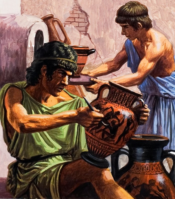 Greek pottery by Roger Payne