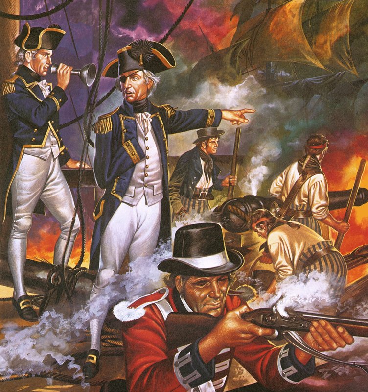 Nelson in the Battle of Trafalgar by Ron Embleton