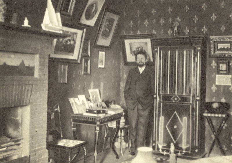 Anton Chekhov in His Study in Yalta, Crimea by Russian Photographer