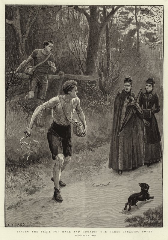 Laying the Trail for Hare and Hounds, the Hares Breaking Cover by S.T. Dadd