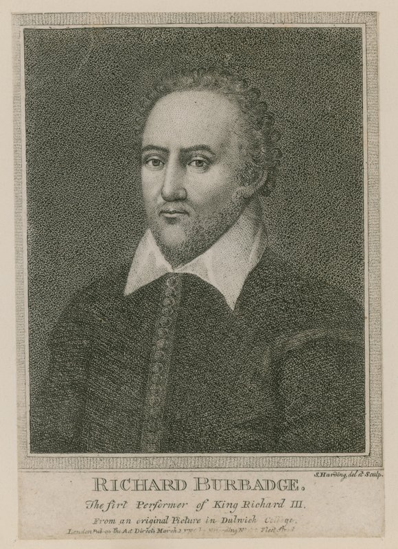 Richard Burbadge, the first performer of King Richard III by S. Harding