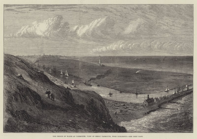 The Prince of Wales at Yarmouth, View of Great Yarmouth from Gorleston by Samuel Read