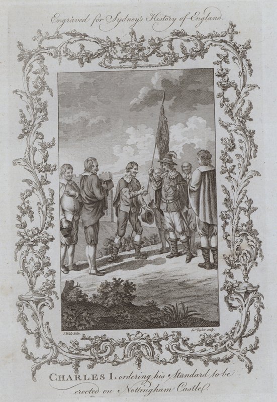Charles I ordering his Standard to be erected on Nottingham Castle by Samuel (after) Wale