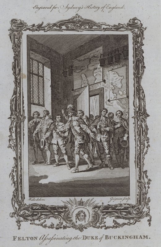 Felton assassinating the Duke of Buckingham by Samuel (after) Wale