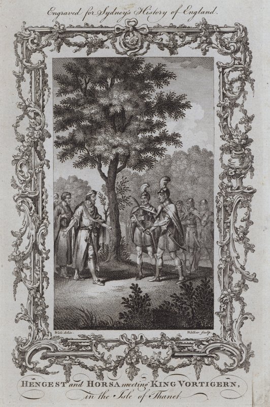 Hengest and Horsa meeting King Vortigern, in the Isle of Thanet by Samuel (after) Wale