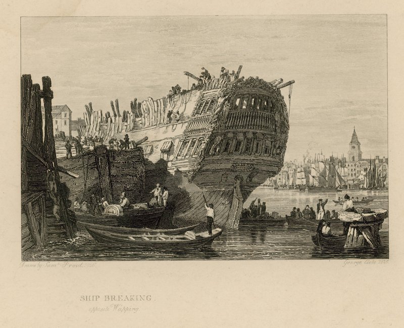 Ship breaking opposite Wapping by Samuel Prout