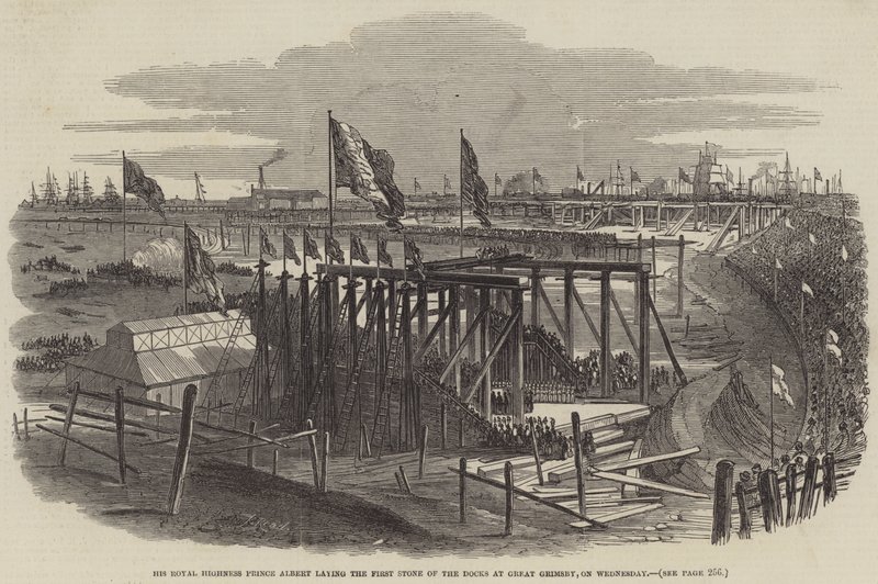 His Royal Highness Prince Albert Laying the First Stone of the Docks at Great Grimsby, on Wednesday by Samuel Read