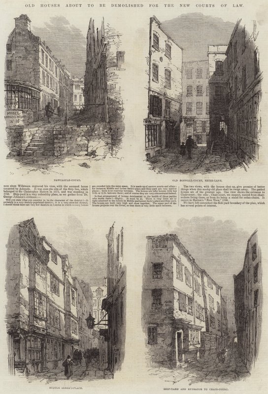 Old Houses about to be demolished for the New Courts of Law by Samuel Read