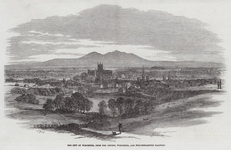 The City of Worcester, from the Oxford, Worcester, and Wolverhampton Railway by Samuel Read