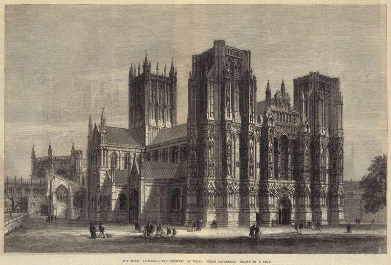 The Royal Archaeological Institute at Wells, Wells Cathedral (engraving) by Samuel Read