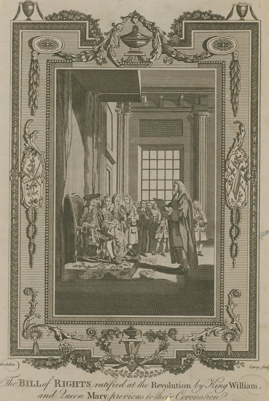 The Bill of Rights ratified at the Revolution by King William and Queen Mary by Samuel Wale