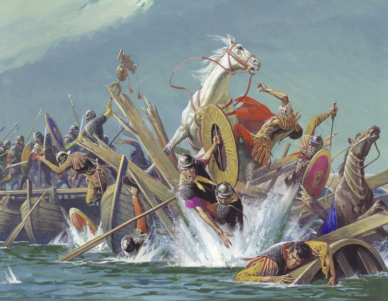 Death of Maxentius at the Battle of Milvian Bridge by Severino Baraldi