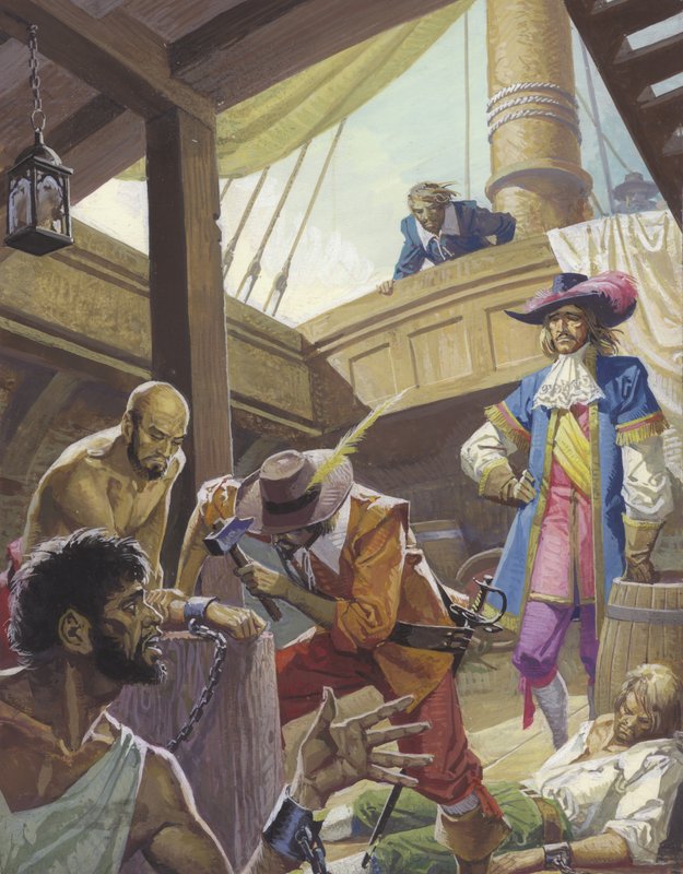 William Dampier has mutineers clapped in irons by Severino Baraldi