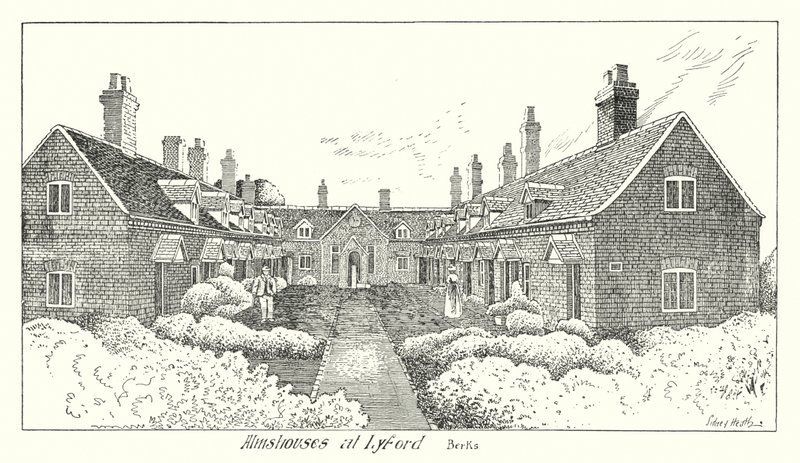 Almshouses at Lyford, Berks by Sidney Heath