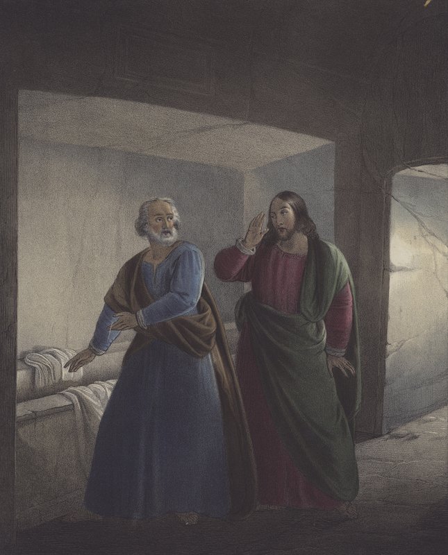 Peter and John at the Sepulchre. He is risen. by Siegfried Detler Bendixen