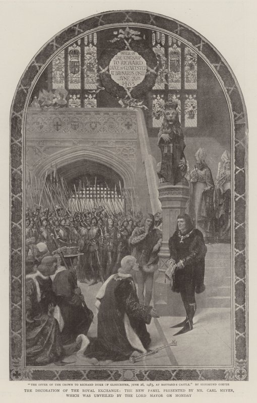 The Decoration of the Royal Exchange, the New Panel Presented by Mr Carl Meyer, Unveiled by the Lord Mayor by Sigismund Christian Hubert Goetze