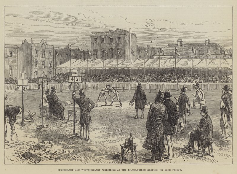 Cumberland and Westmoreland Wrestling at the Lillie-Bridge Grounds on Good Friday by Sir John Charles Robinson