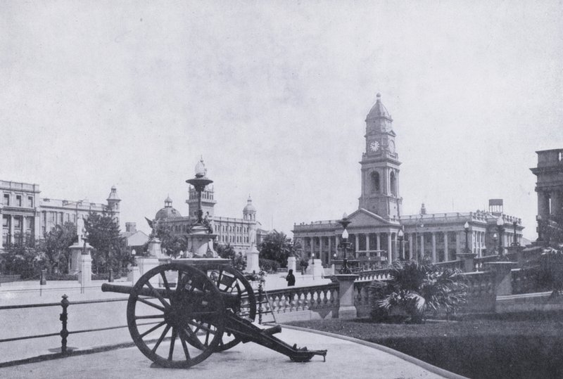 Town Gardens, showing Post Office, Durban by South African Photographer