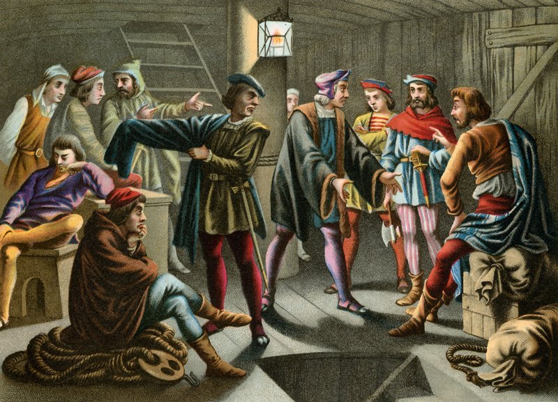 Columbus Calms Down a Plot Brewing on Board by Spanish School