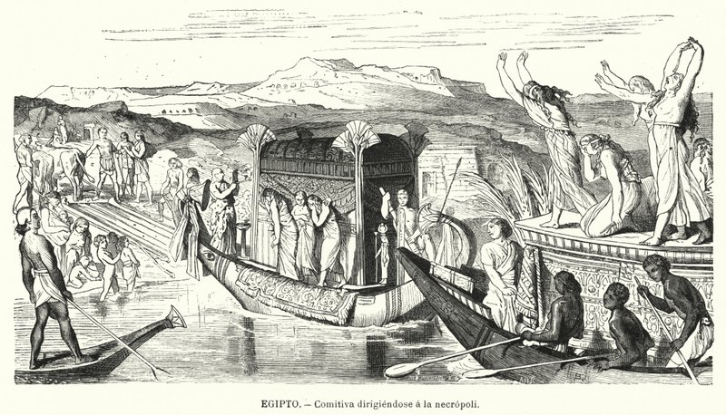 Funeral Party on the Way to a Necropolis in Ancient Egypt by Spanish School