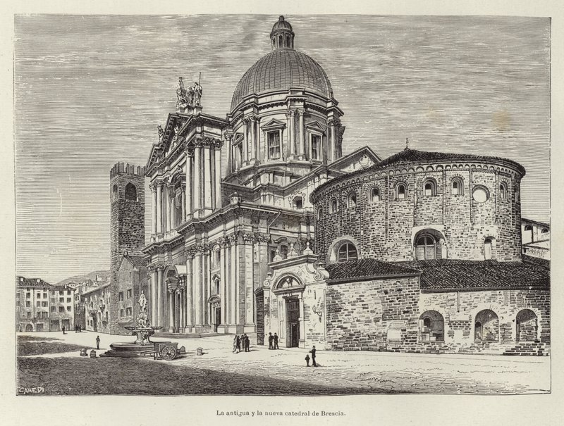 The Old and the New Cathedral of Brescia by Spanish School