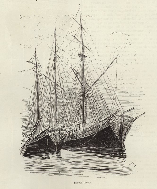 Turkish Ships by Spanish School