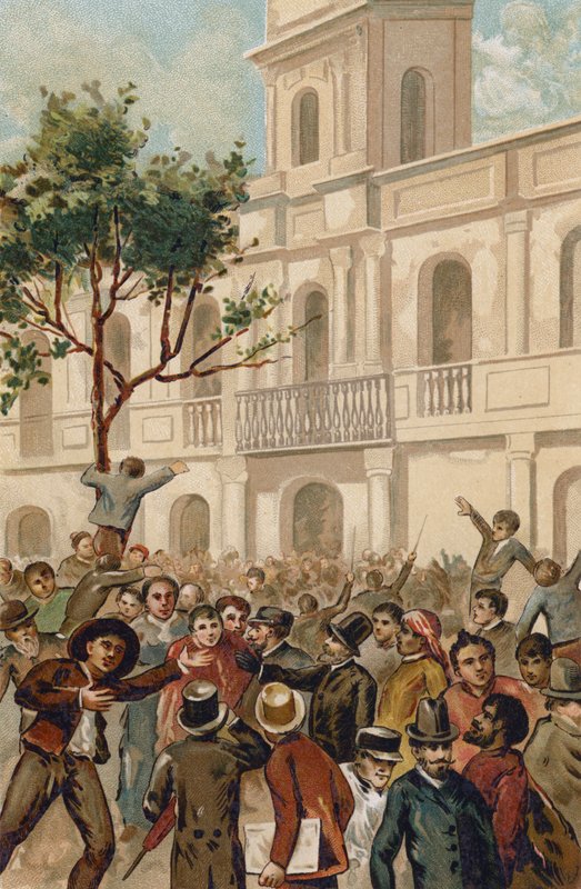 Uprising against President Juarez Celman of Argentina, Buenos Aires, 1890 by Spanish School