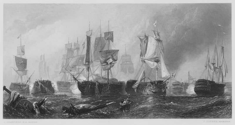 The Battle of Trafalgar, from the Picture in the Vernon Gallery by Stanfield
