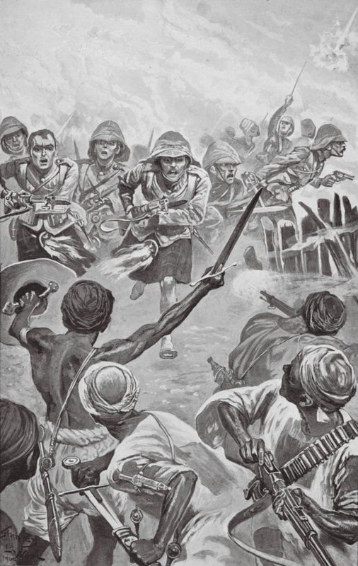 Camerons Rushing the Zareba at the Atbara by Stanley L. (after) Wood