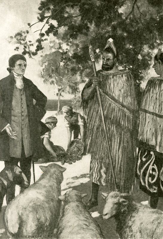 Captain Cook winning favour with the natives by Stephen Reid