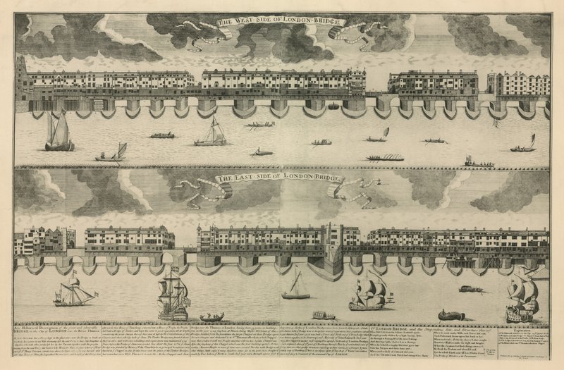 The west and east sides of London Bridge by Sutton Nicholls