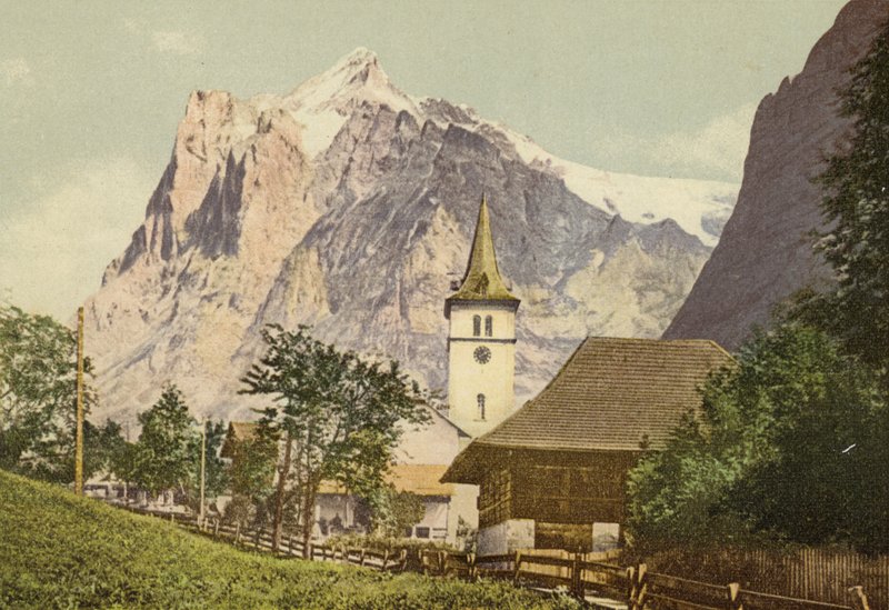 Berner Oberland: Grindelwald mit Kirche by Swiss Photographer