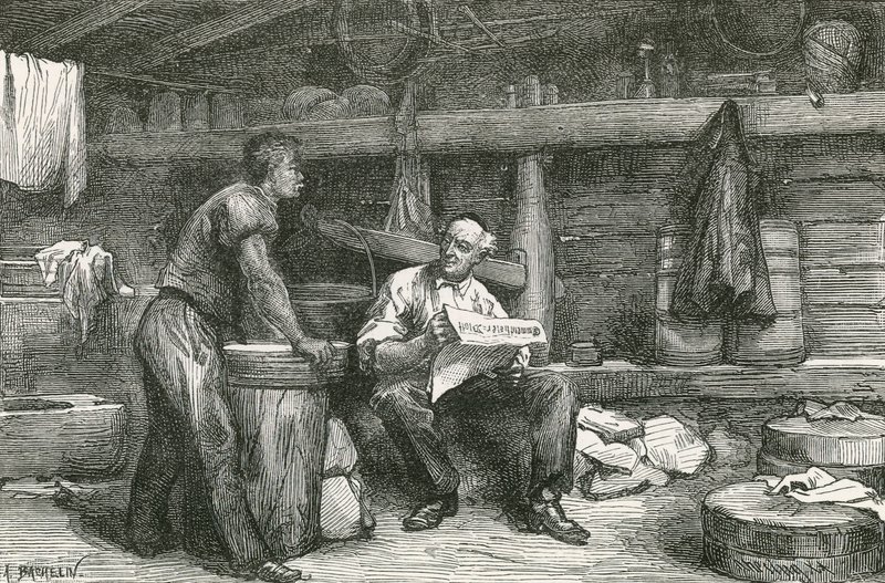 Scene in a Cheese-Making Hut by Swiss School