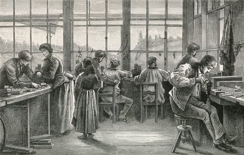 Watchmakers workshop at La Chaux de Fonds by Swiss School
