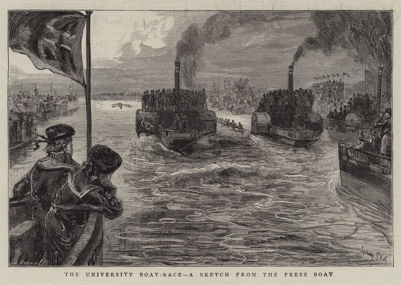 The University Boat-Race, a Sketch from the Press Boat by Sydney Prior Hall