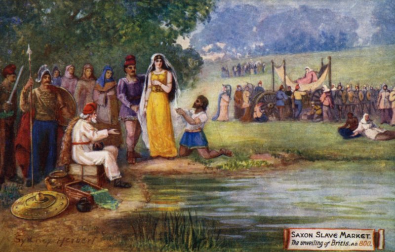 Saxon Slave Market, the unveiling of Britis, AD 800 by Sydney Herbert