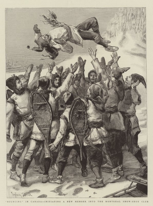 Bouncing in Canada, Initiating a New Member into the Montreal Snow-Shoe Club by Sydney Prior Hall