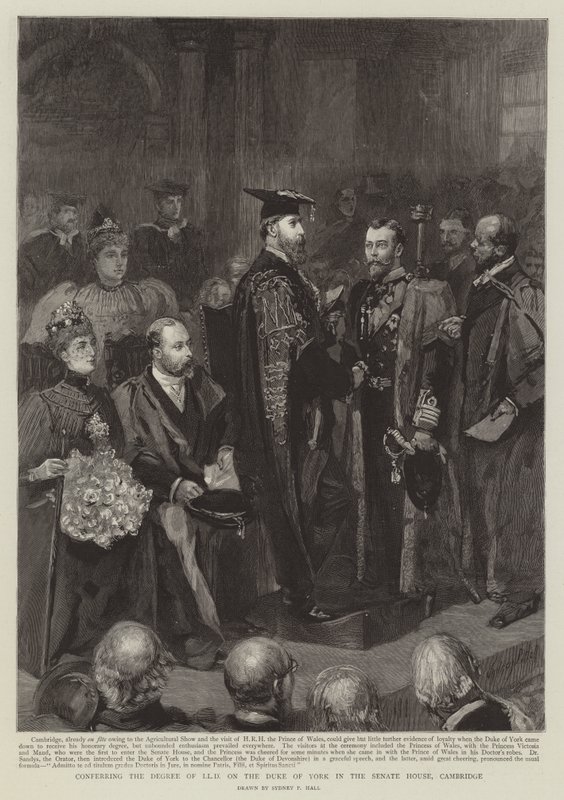 Conferring the Degree of LLD on the Duke of York in the Senate House, Cambridge by Sydney Prior Hall