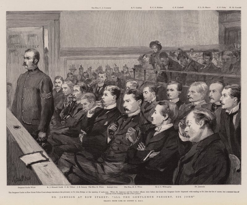 Dr Jameson at Bow Street, All the Gentlemen Present, Sir John by Sydney Prior Hall